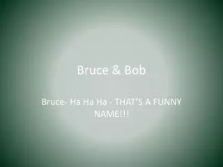 Bruce &amp; Bob