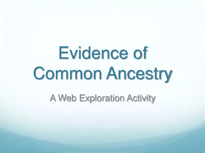 evidence of common ancestry