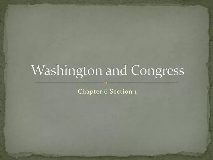 washington and congress