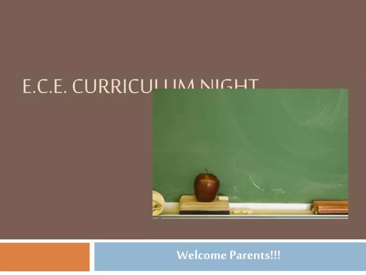 e c e curriculum night