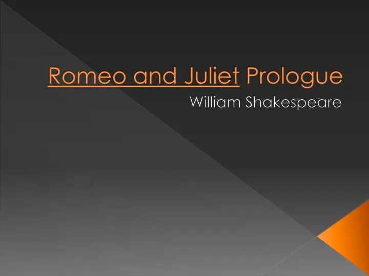 romeo and juliet prologue