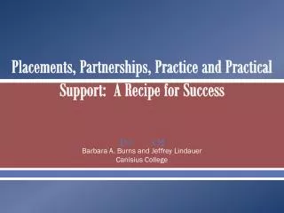 Placements, Partnerships, Practice and Practical Support: A Recipe for Success