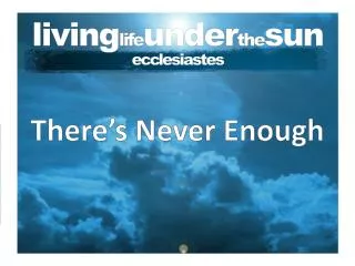 living life under the sun ecclesiastes