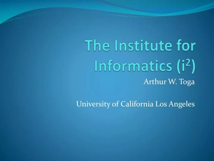 the institute for informatics i 2