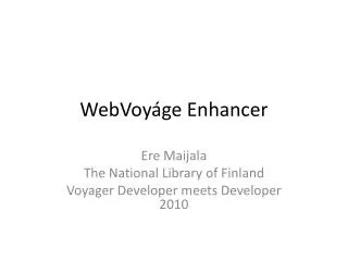 WebVoyáge Enhancer