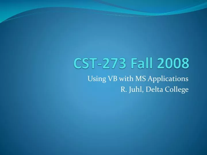 cst 273 fall 2008