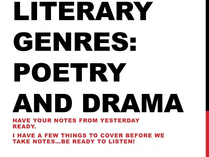 literary genres poetry and drama