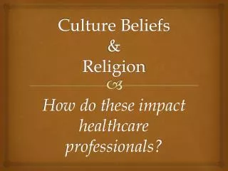 Culture Beliefs &amp; Religion