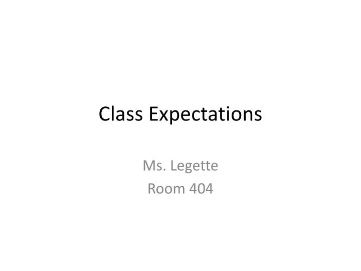 class expectations