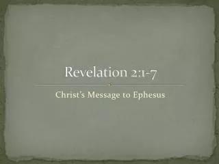Revelation 2:1-7