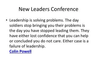 New Leaders Conference