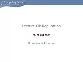 Lecture XII: Replication