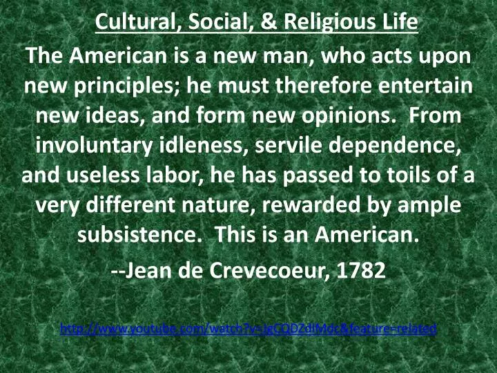 cultural social religious life