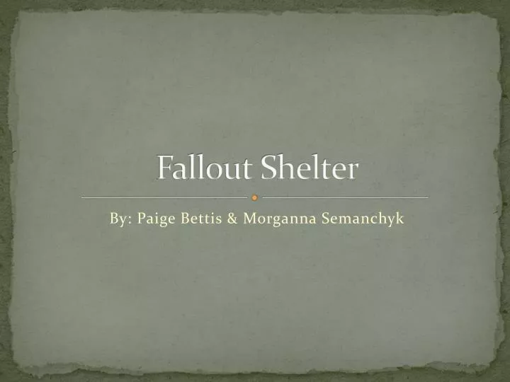 fallout shelter