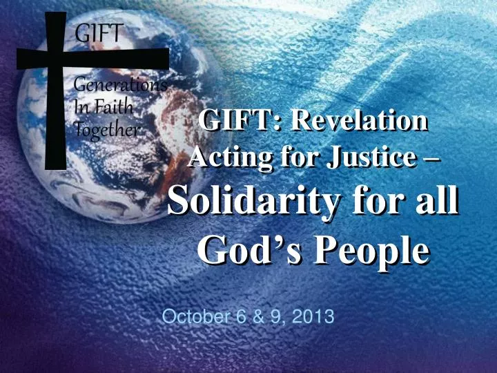 gift revelation acting for justice solidarity for all god s people