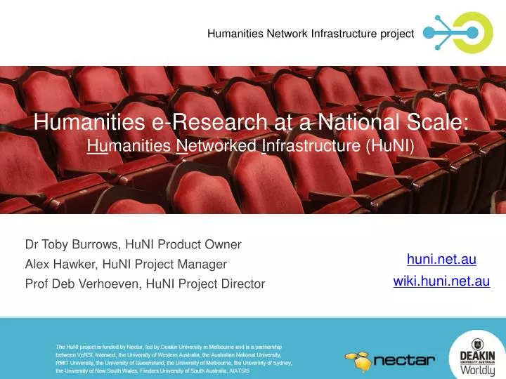 humanities e research at a national scale hu manities n etworked i nfrastructure huni