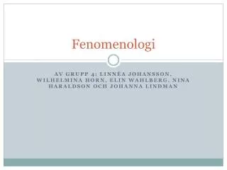 fenomenologi