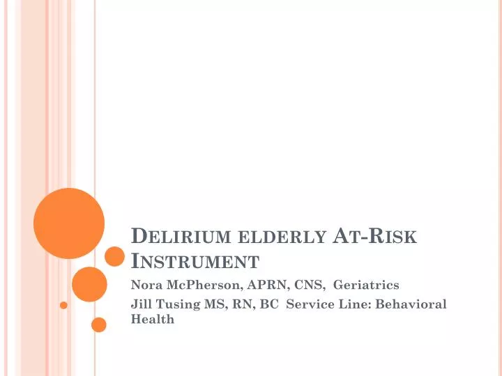 delirium elderly at risk instrument