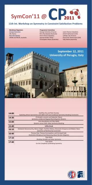 11th Int. Workshop on Symmetry in Constraint Satisfaction Problems