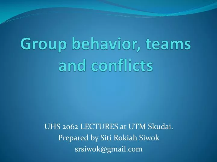 group behavior teams and conflicts