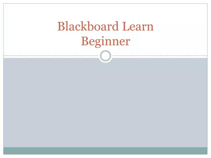 blackboard learn beginner