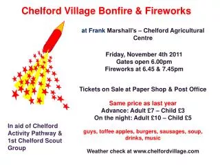 Chelford Village Bonfire &amp; Fireworks