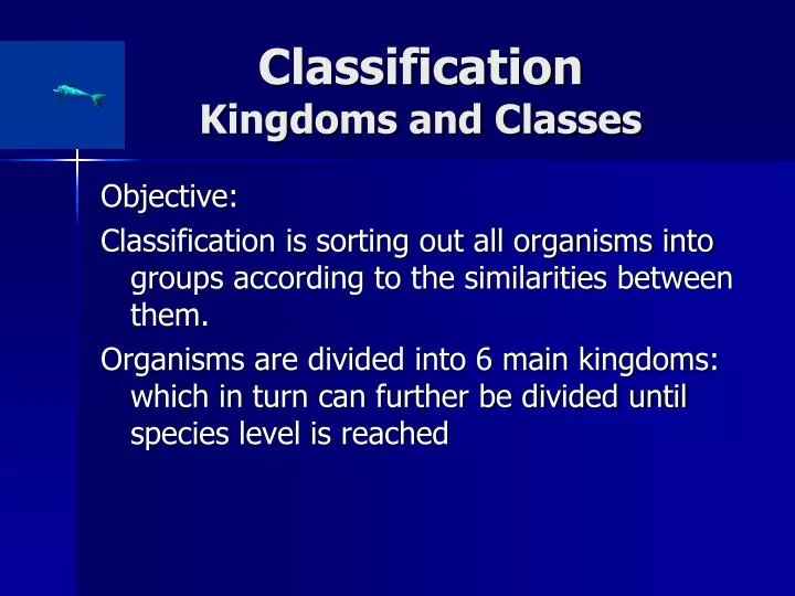 classification kingdoms and classes