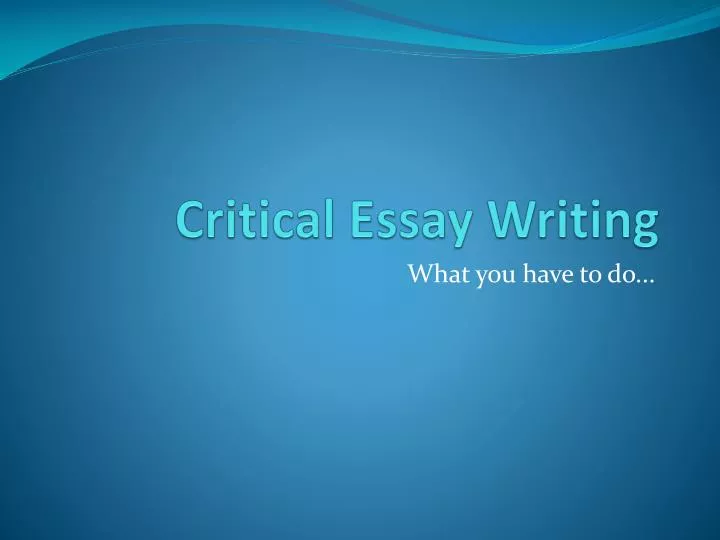 critical essay writing