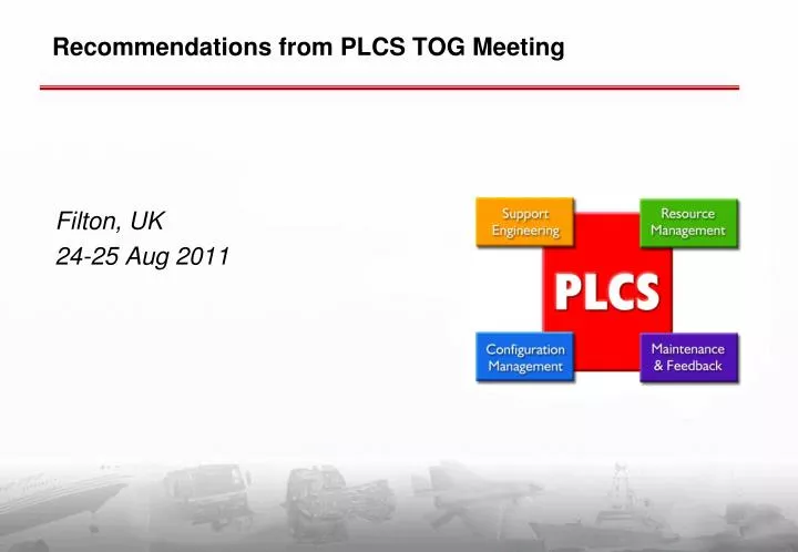 recommendations from plcs tog meeting