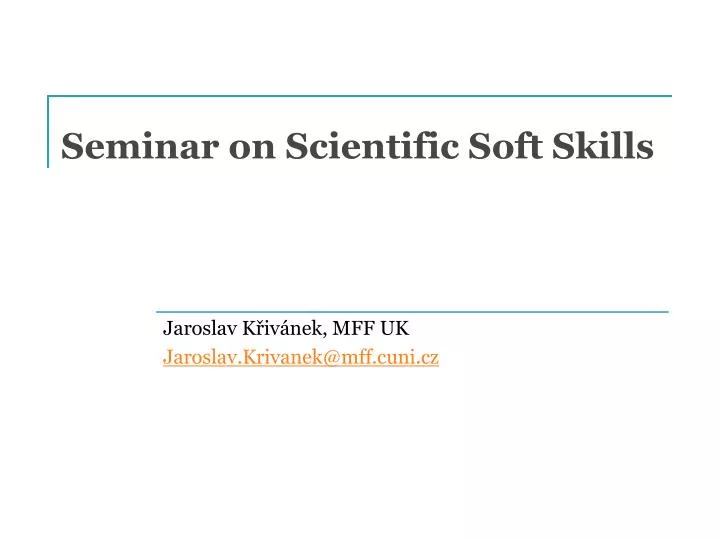 seminar on scientific soft skills