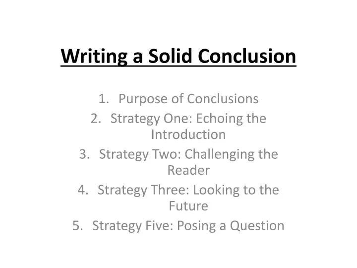 writing a solid conclusion