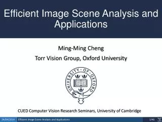 Efficient Image Scene Analysis and Applications