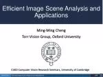 Efficient Image Scene Analysis and Applications - slide 1