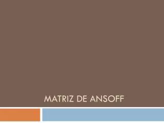 matriz de ansoff