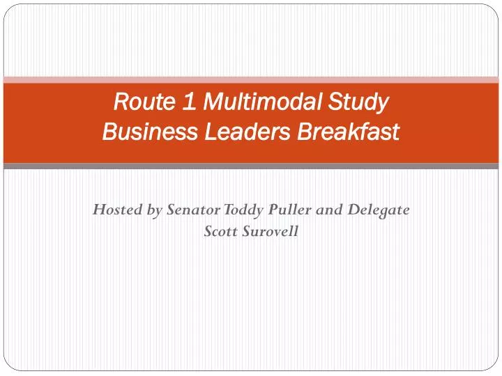 route 1 multimodal study business leaders breakfast