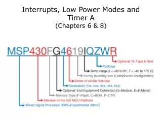 Interrupts, Low Power Modes and Timer A (Chapters 6 &amp; 8)