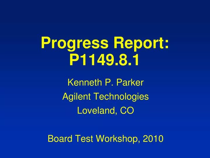 progress report p1149 8 1