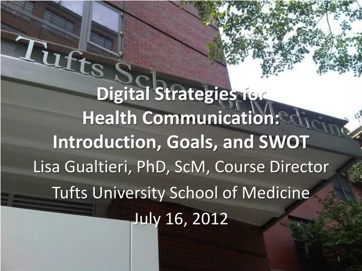 digital strategies for health communication introduction goals and swot