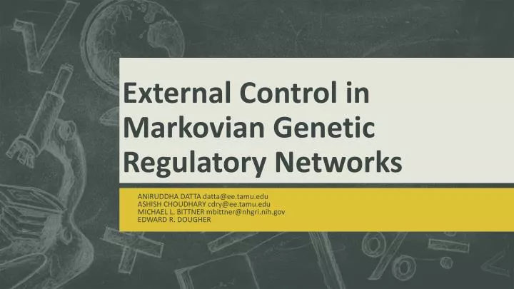 external control in markovian genetic regulatory networks