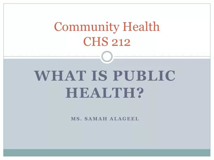 community health chs 212