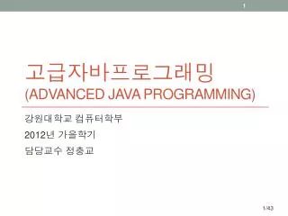????????? (Advanced Java Programming)