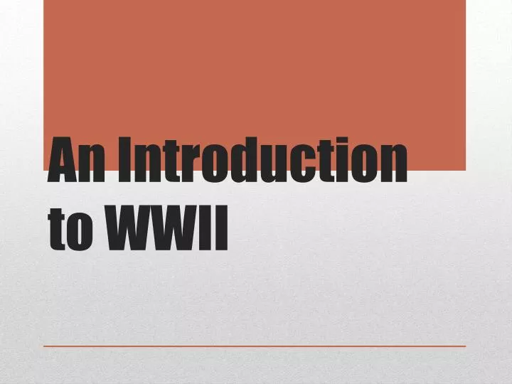 an introduction to wwii