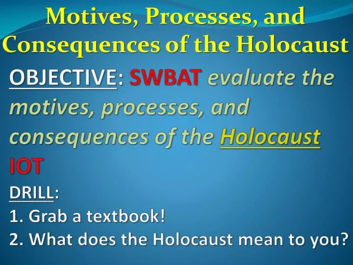 motives processes and consequences of the holocaust