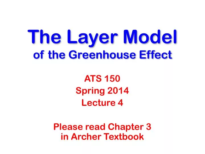 the layer model of the greenhouse effect