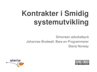 kontrakter i smidig systemutvikling