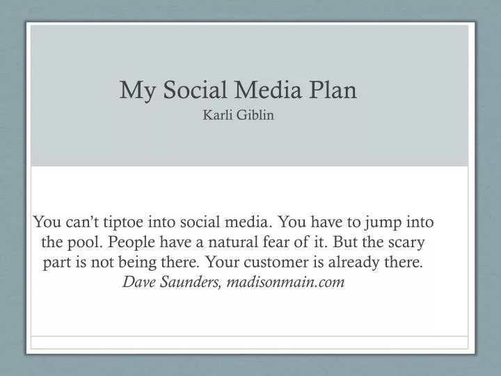 my social media plan karli giblin