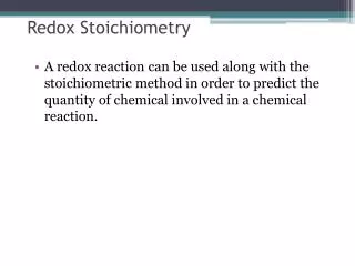 Redox Stoichiometry