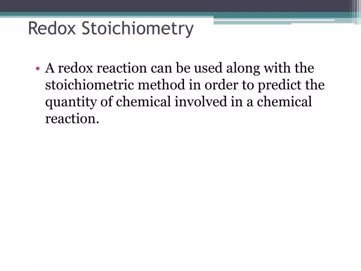 redox stoichiometry