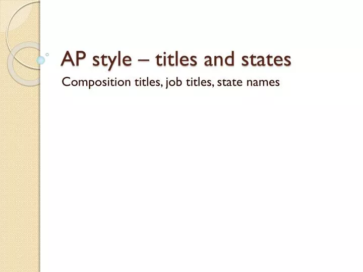 ap style titles and states