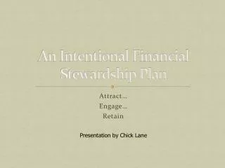 An Intentional Financial Stewardship Plan